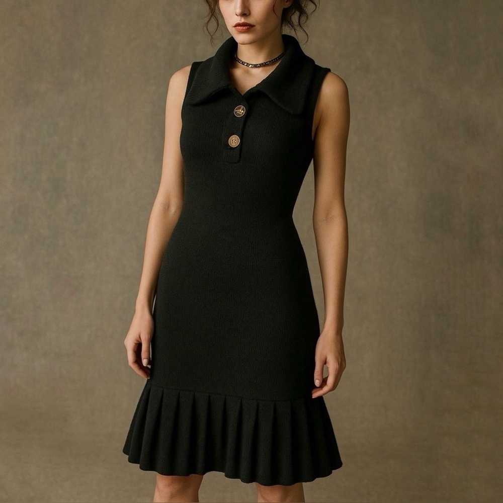 VIVIENNE WESTWOOD Red Label Vintage Y2K Wool Knit Sleeveless Pleated Skirt Dress